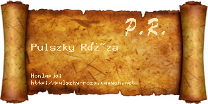 Pulszky Róza névjegykártya